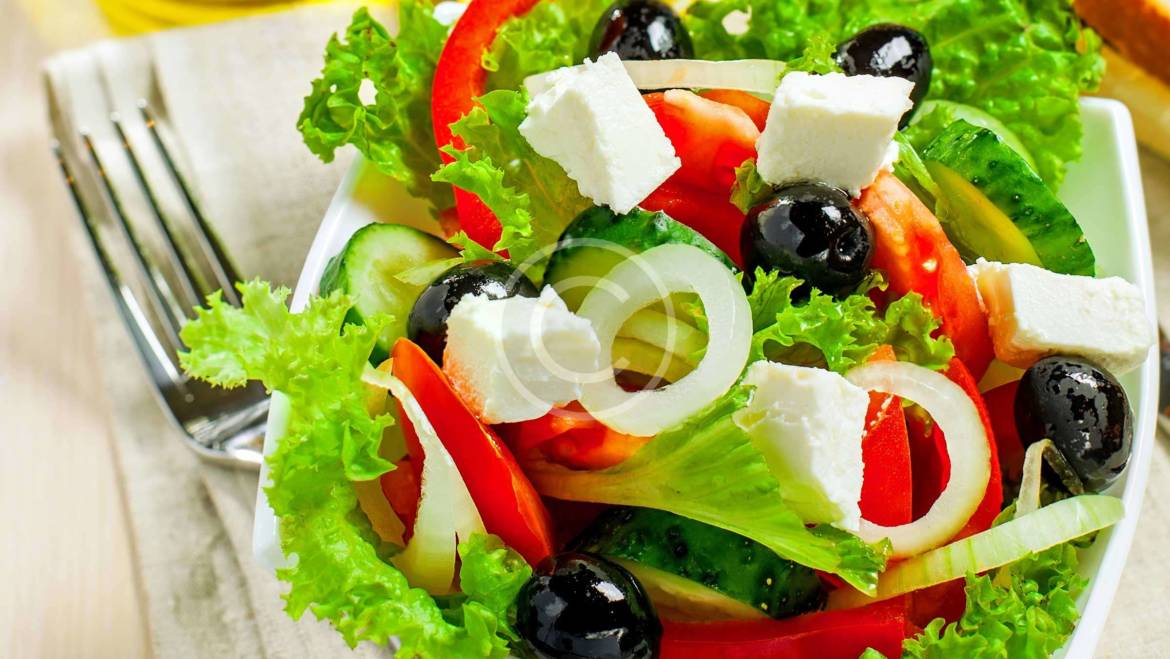 Traditional Greek Salad with Lettuce