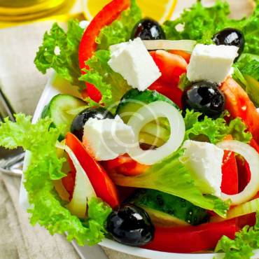 Traditional Greek Salad with Lettuce