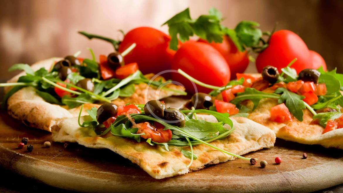 Lavash Pizza with Tomatoes and Mozzarella